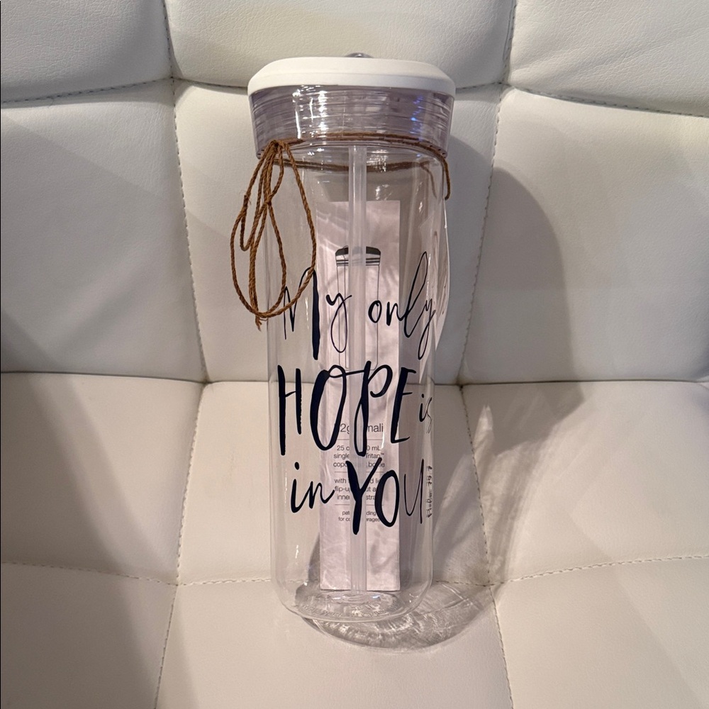 Clear and White Inspirational Tumbler